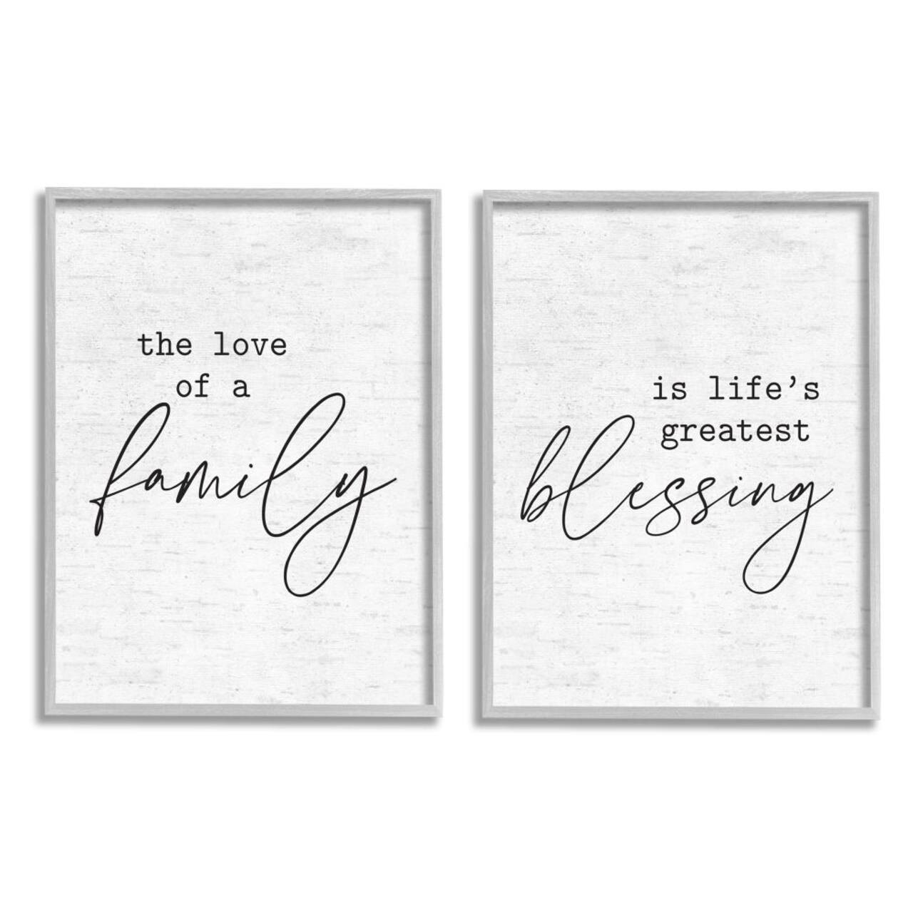 Stupell Industries Love of Family is Life's Greatest Blessing Minimal Quote Framed Wall Art